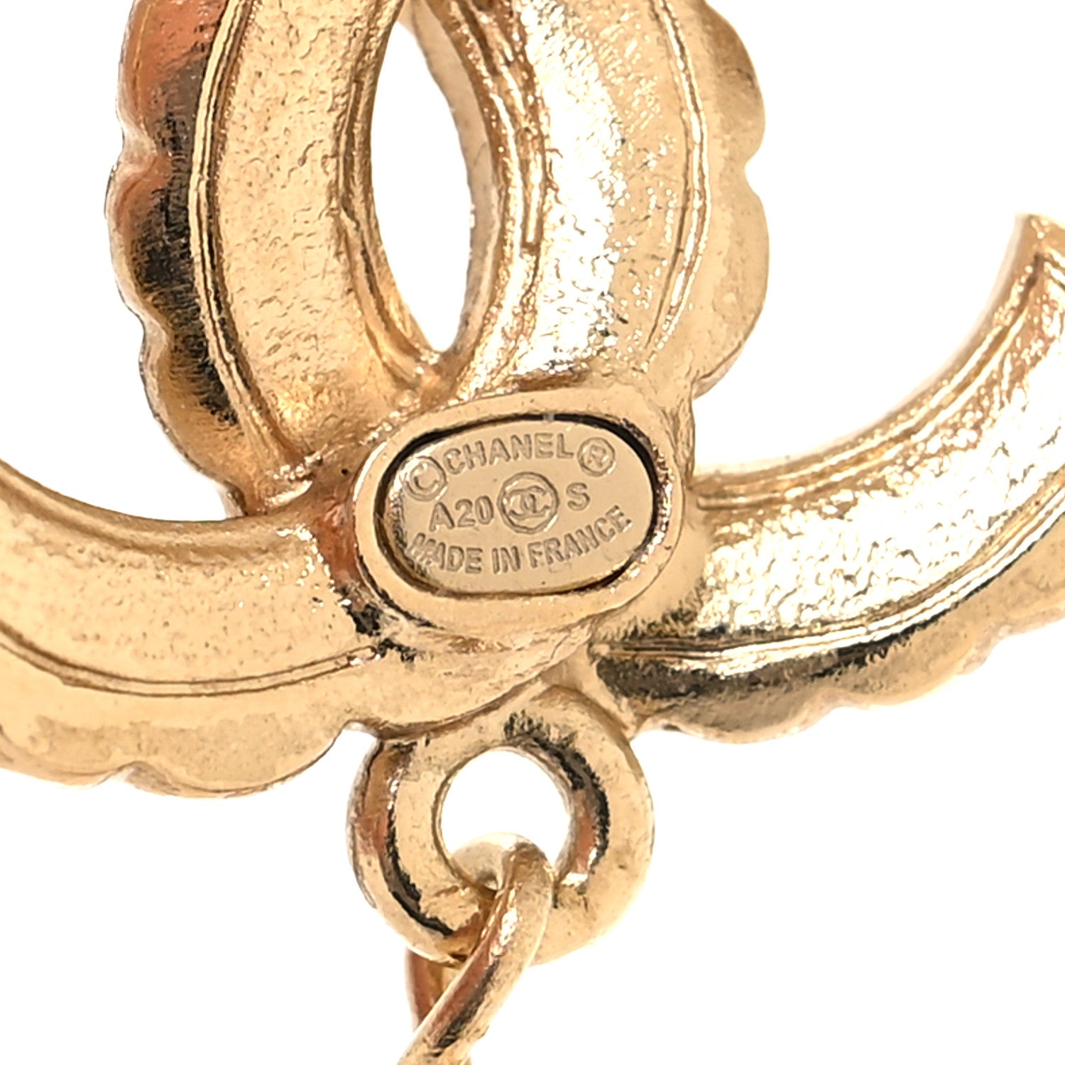 Chanel Pearl CC Drop Earrings Gold Pearly White 4 of 5