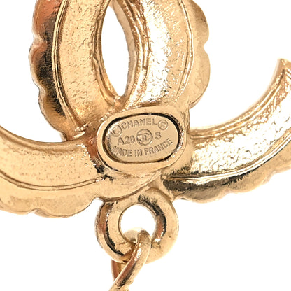 Chanel Pearl CC Drop Earrings Gold Pearly White 4 of 5