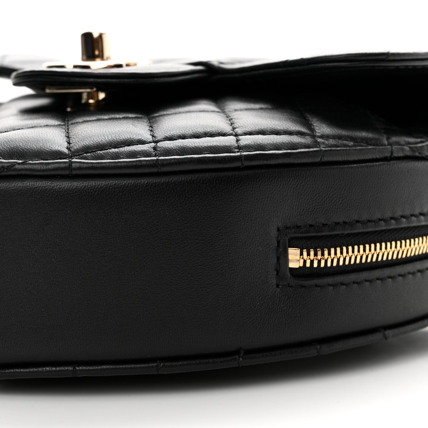Lambskin Quilted CC In Love Heart Bag Black
