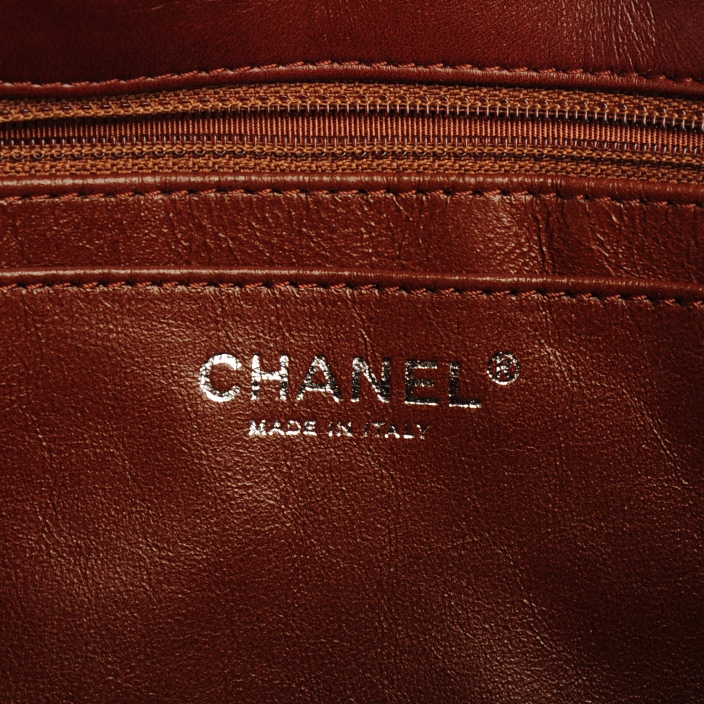 Metallic Patent Quilted Jumbo Single Flap Bronze