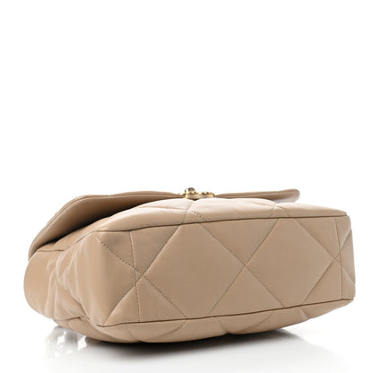Chanel Lambskin Quilted Large Chanel 19 Flap Dark Beige 3 of 5