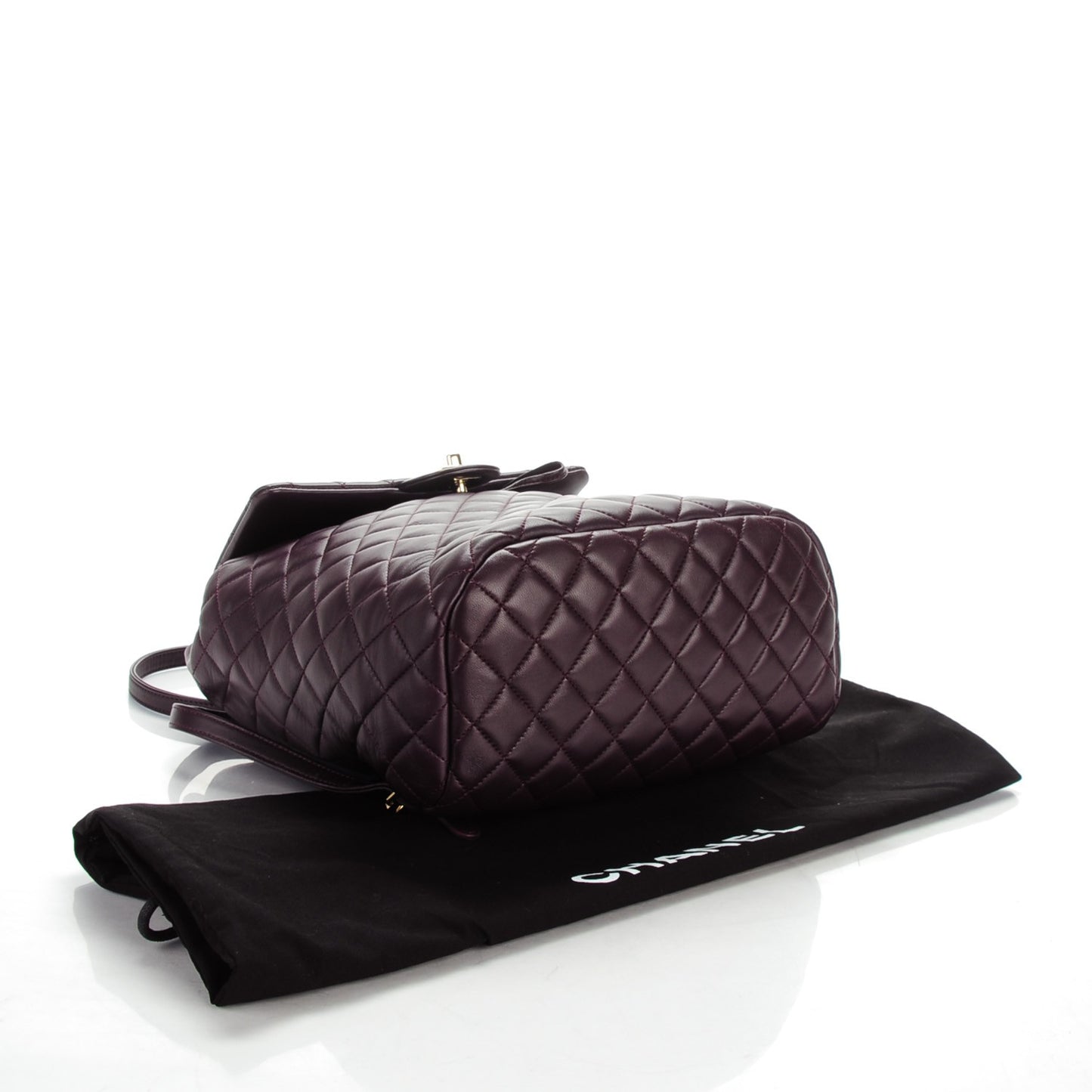 Lambskin Quilted Large Urban Spirit Backpack Dark Purple