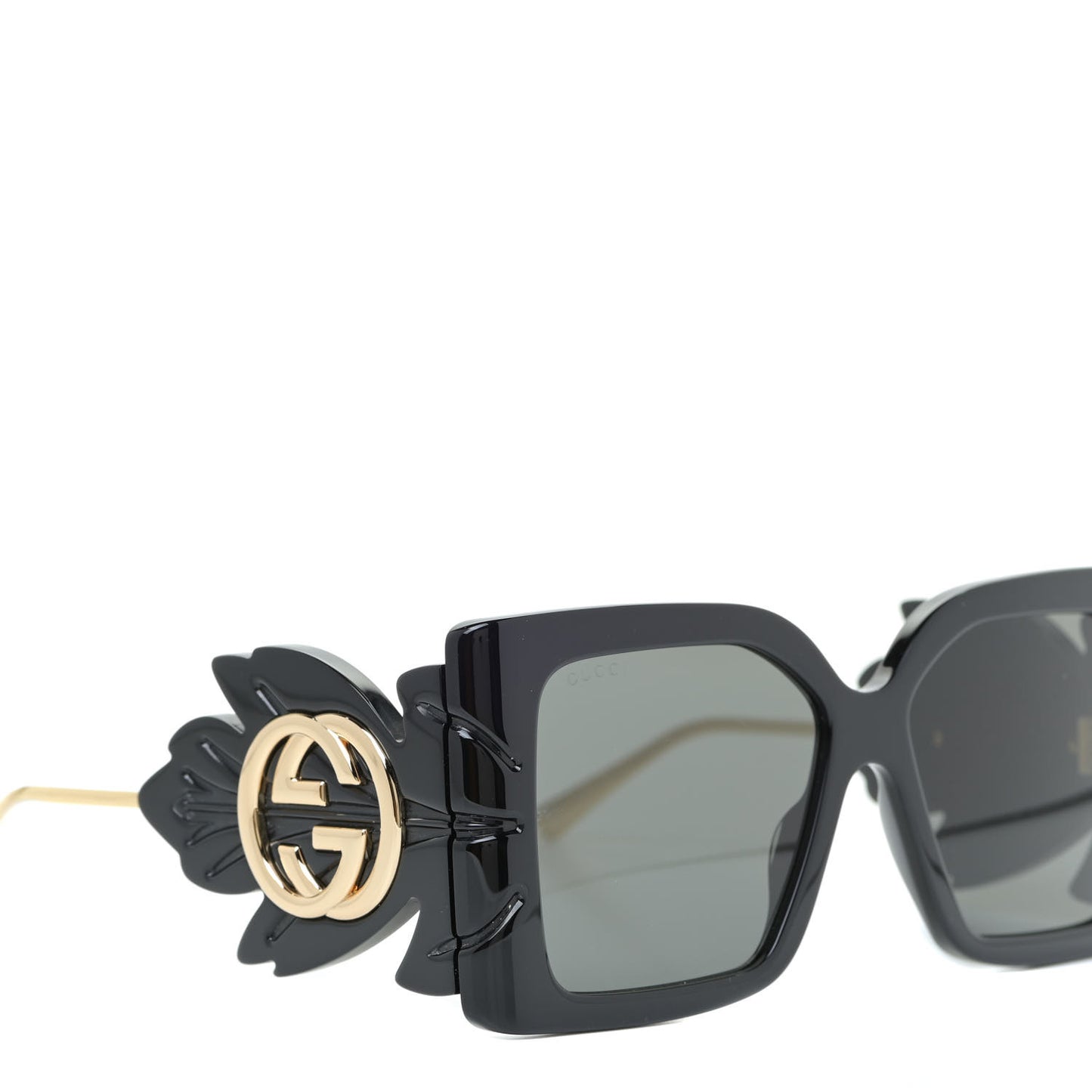 Acetate Square Frame Wing Sunglasses GG0535S Black