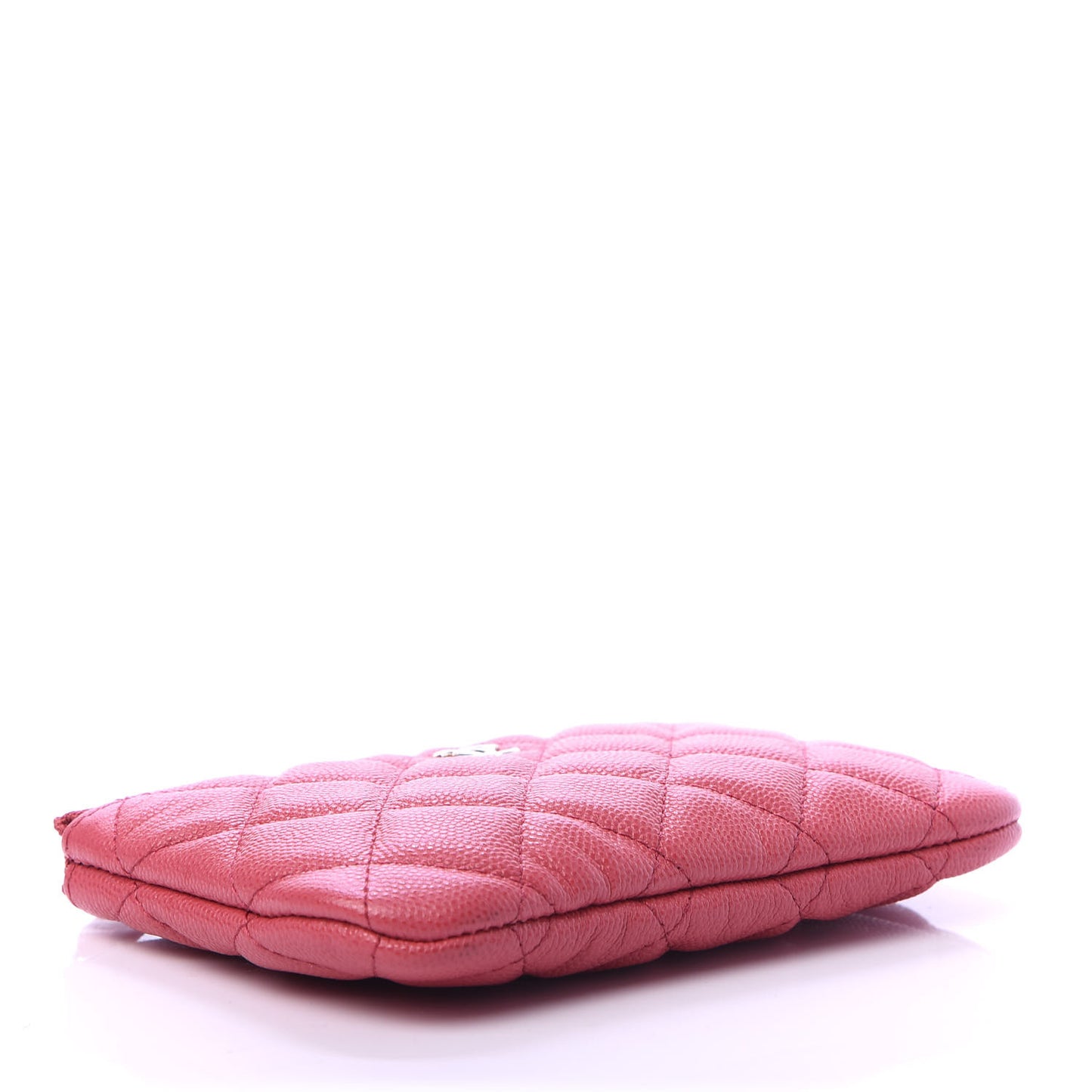 Caviar Quilted Small Cosmetic Case Dark Pink