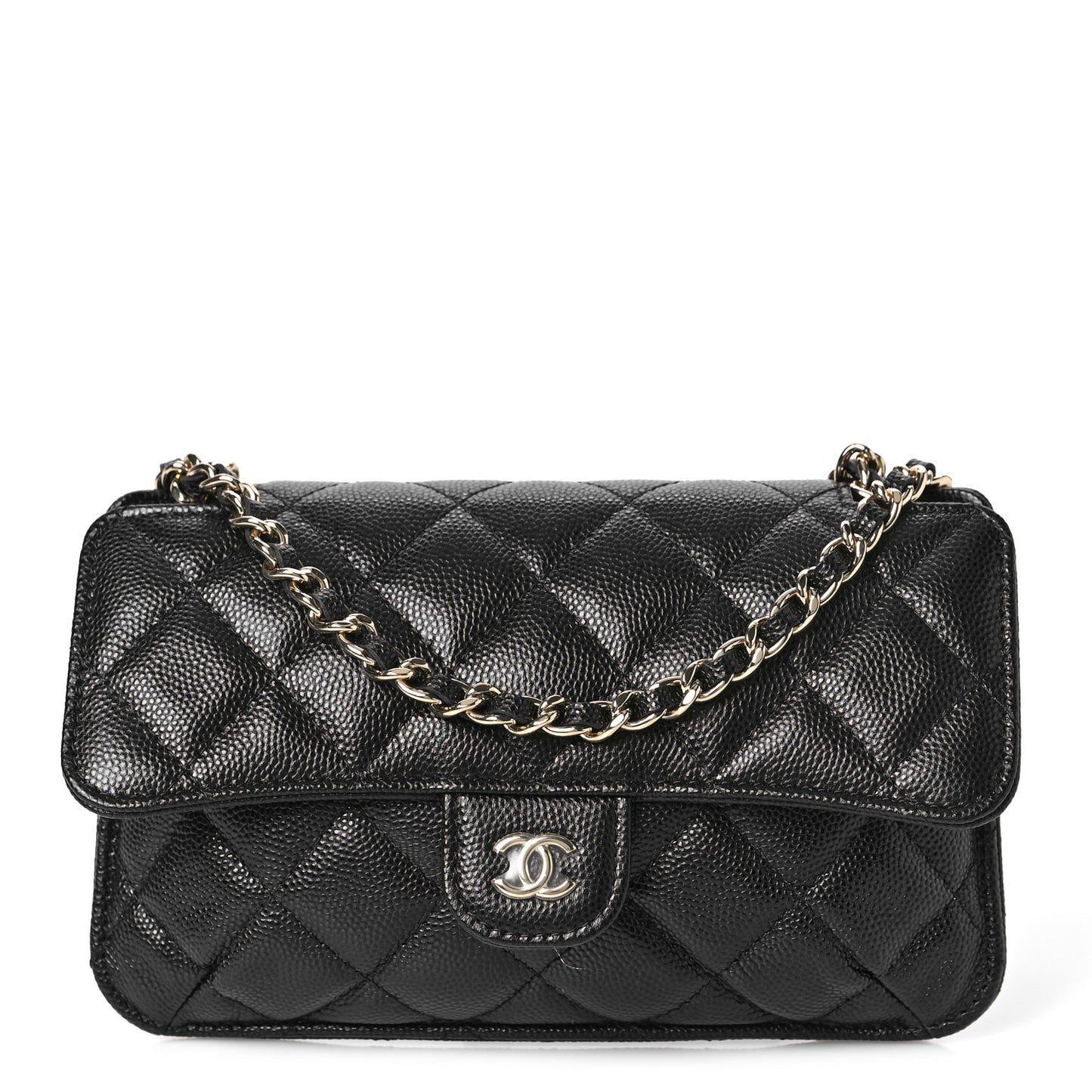 Caviar Fabric Graffiti Foldable Tote Bag With Chain Black Multicolor