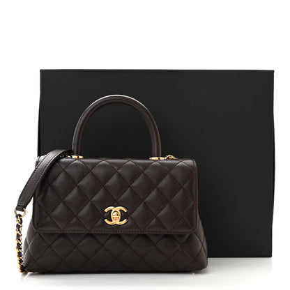 Chanel Caviar Quilted Mini Coco Handle Flap Dark Brown 11 of 11