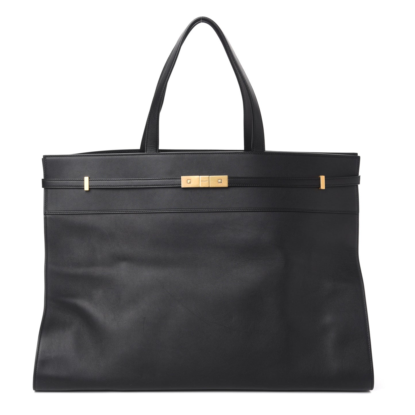 Calfskin Large Manhattan Shopper Tote Black