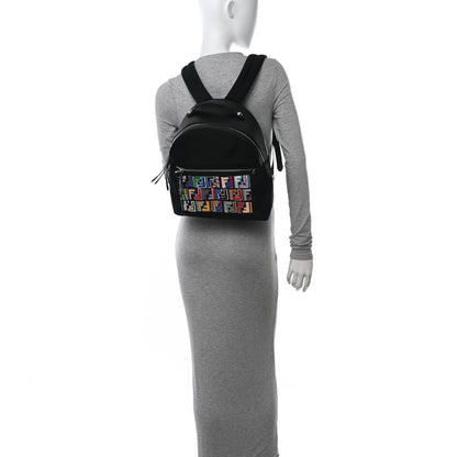 Fendi Nylon Vitello Liberty Sequin Fun Fair Embroidered Backpack Black 2 of 12