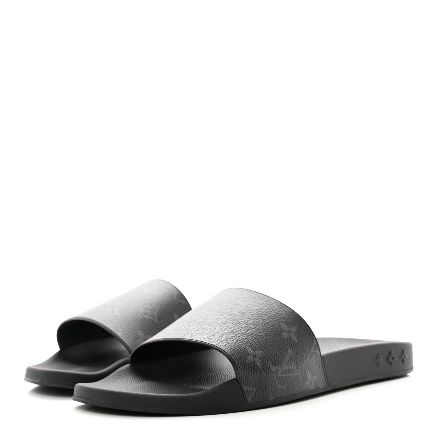 Louis Vuitton Rubber Monogram Eclipse Mens Waterfront Mules 10.5 Black 3 of 9