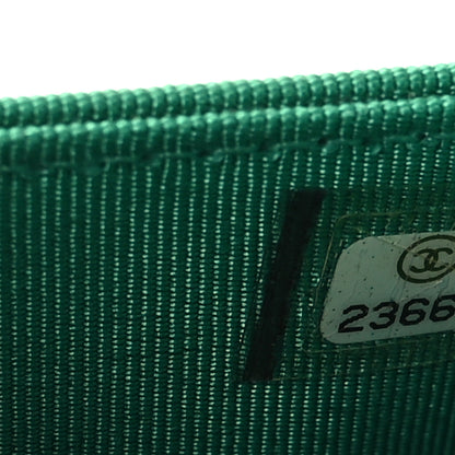 Chanel Tweed Fringe Wallet On Chain WOC Black Green 7 of 11