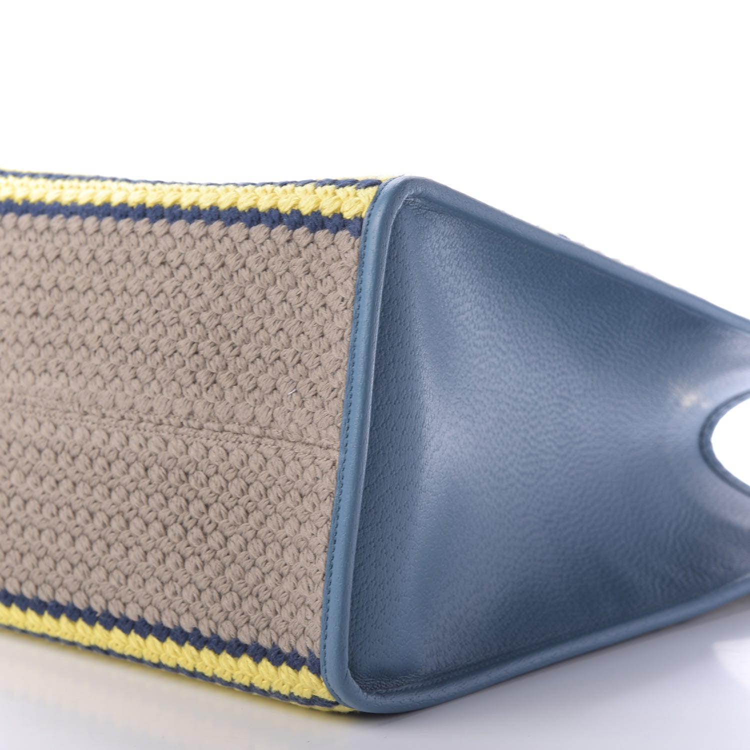 Gucci Fabric Embroidered Hawaii Striped Tote Bag Blue 7 of 10