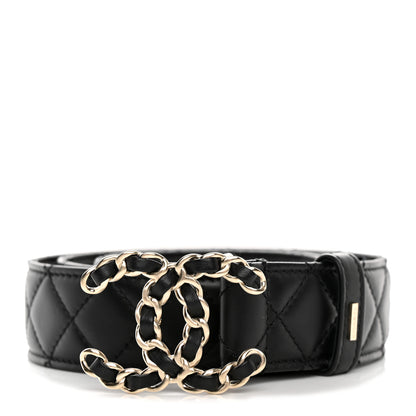 Chanel Lambskin Quilted CC Chain Belt 80 32 Black 1 of 7