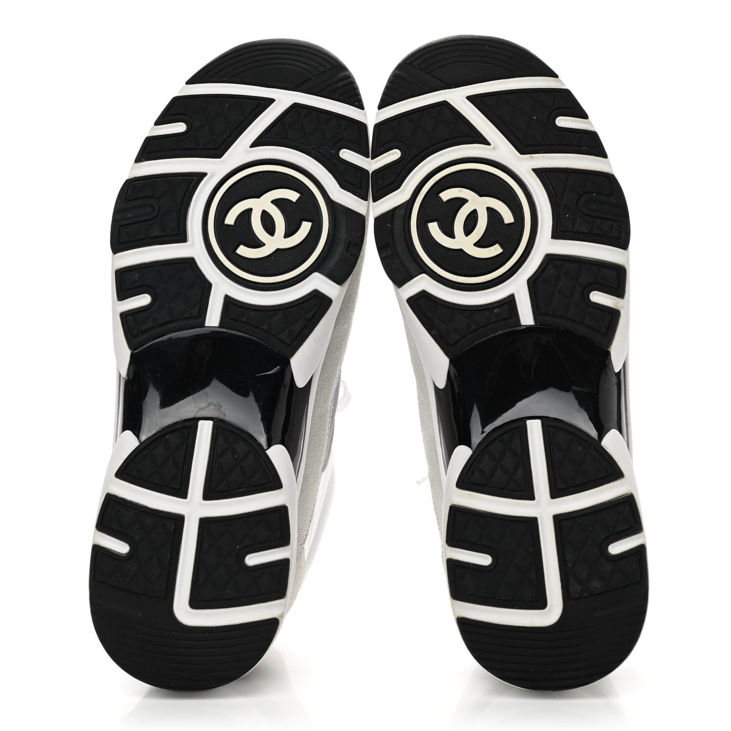Chanel Calfskin Fabric Sneakers 40 White Silver Fluo Pink 5 of 14