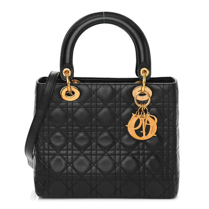 Christian Dior Lambskin Cannage Medium Lady Dior Black 1 of 10