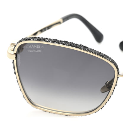 Chanel Metal Calfskin Denim Sunglasses 4289-Q Black 7 of 9