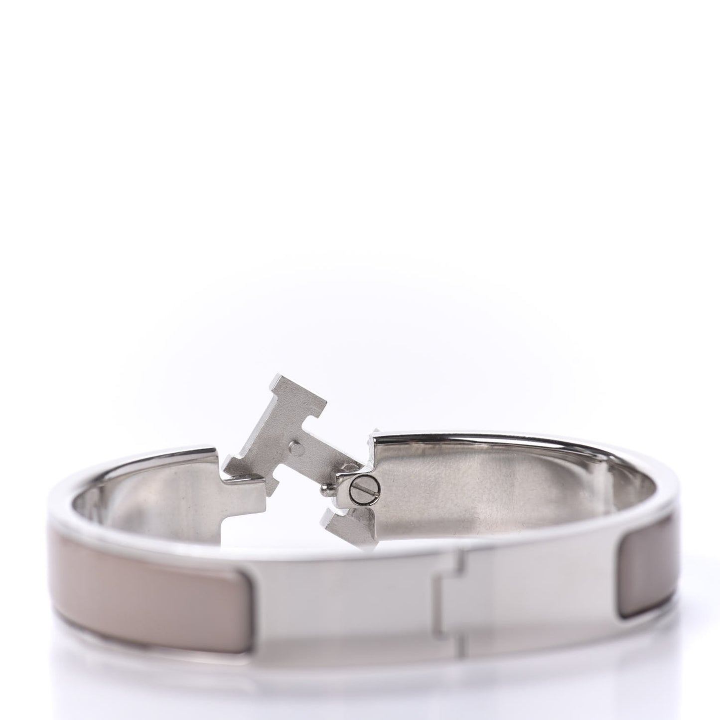 Enamel Narrow Clic Clac H Bracelet PM Marron Glace