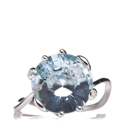 Christian Dior 18K White Gold Aquamarine Oui Ring 50 5.5 1 of 6