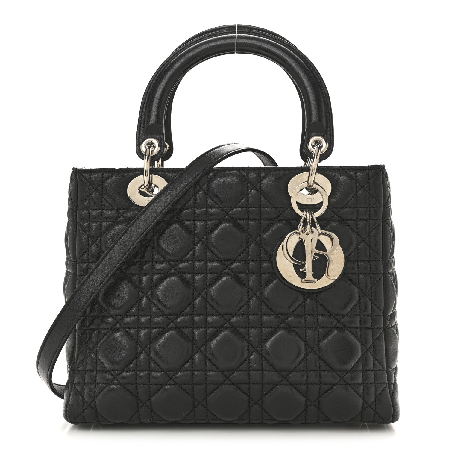 Christian Dior Lambskin Cannage Medium Lady Dior Black 1 of 15