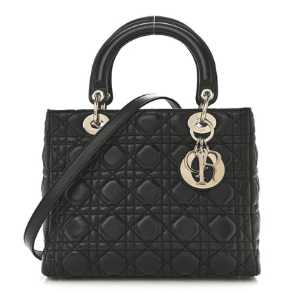 Christian Dior Lambskin Cannage Medium Lady Dior Black 1 of 15