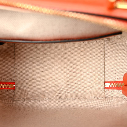 Gucci Sakai Be Green Calfskin Diagonal Stitched Blondie Top Handle Bag Orange 5 of 11