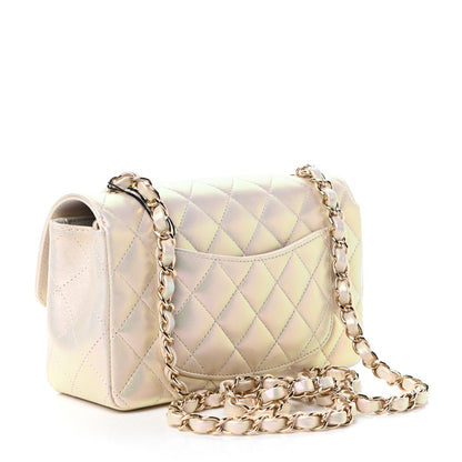 Chanel Iridescent Lambskin Quilted Mini Rectangular Flap Ivory 3 of 9