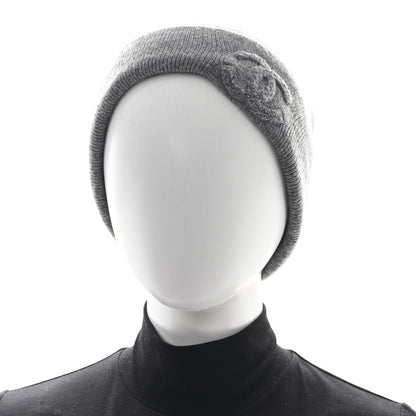 Chanel Cashmere CC Beanie Hat Grey 2 of 4
