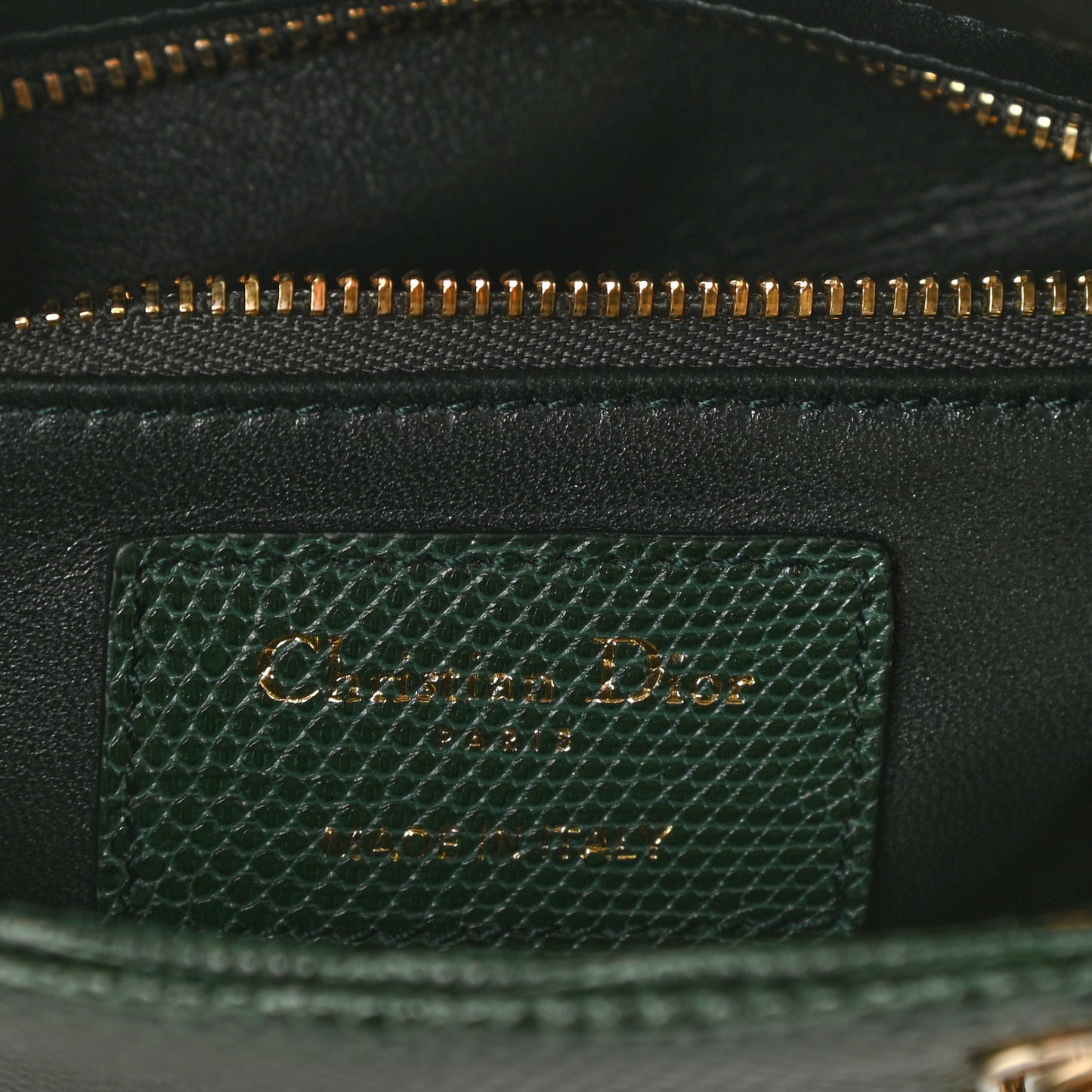 Lizard Mini Lady Dior Green