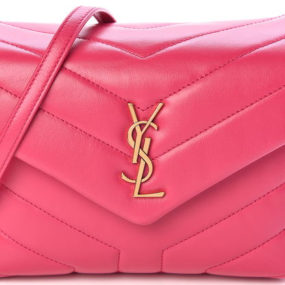 Saint Laurent Calfskin Y Quilted Monogram Toy Loulou Crossbody Bag Freesia 10 of 10