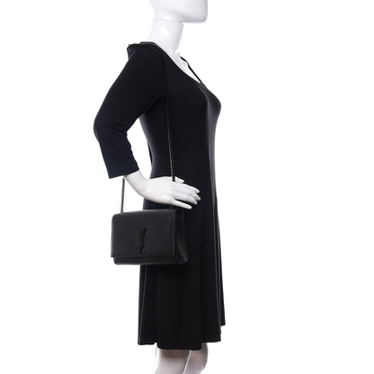 Saint Laurent Grain De Poudre Medium Classic Monogram Kate Satchel Black 2 of 10