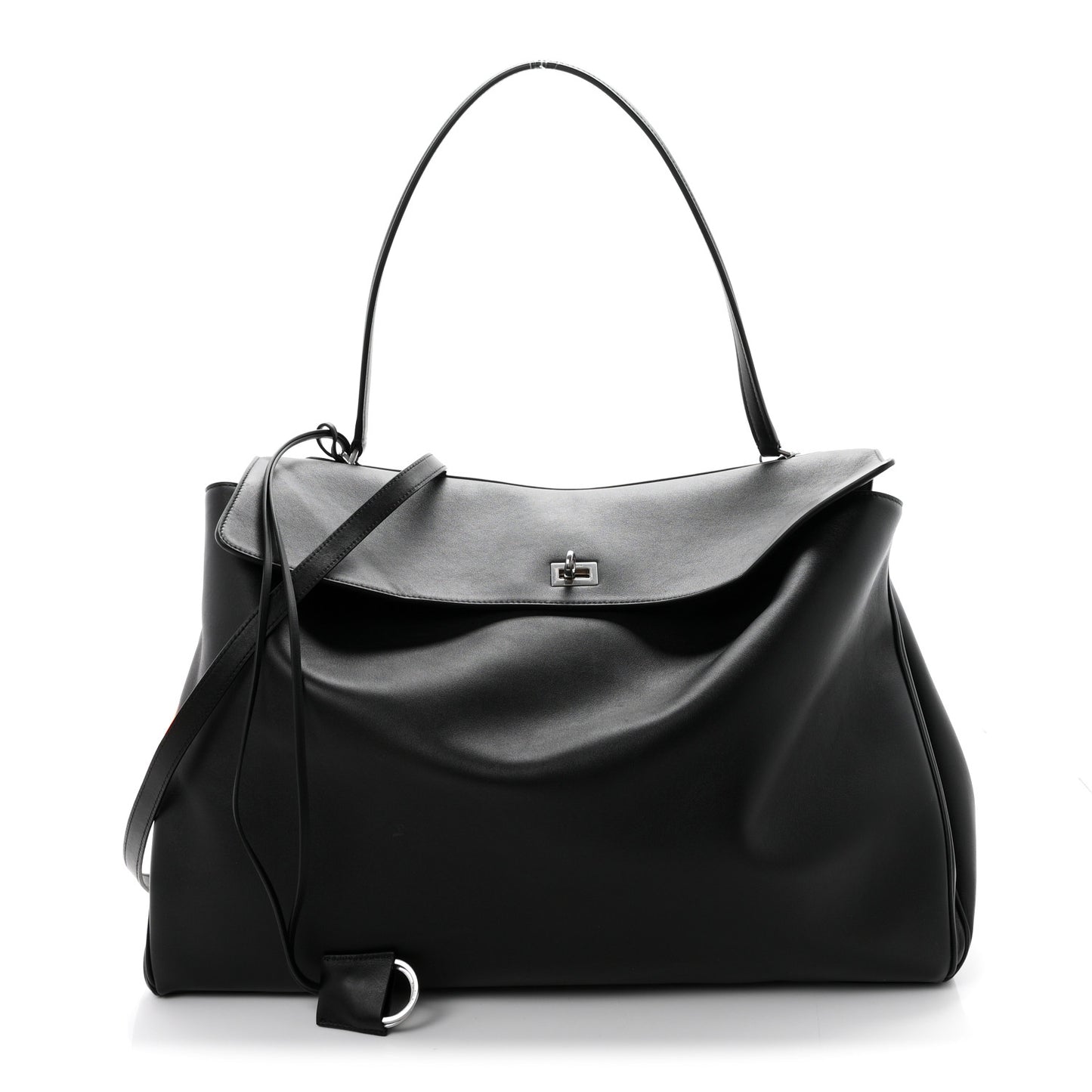 Smooth Calfskin Rodeo XL Top Handle Handbag Black