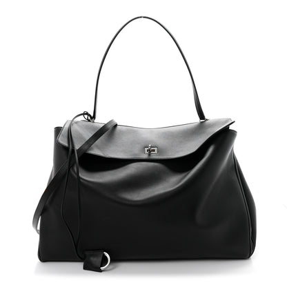 Balenciaga Smooth Calfskin Rodeo XL Top Handle Handbag Black 1 of 9