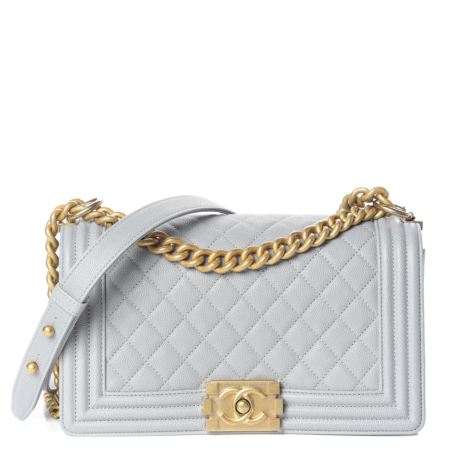 Chanel Caviar Quilted Medium Boy Flap Grey 1 of 10