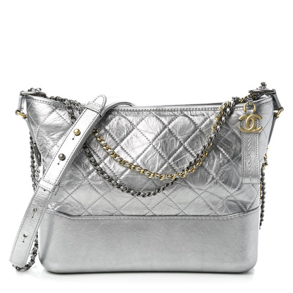Chanel Metallic Aged Calfskin Quilted Medium Gabrielle Silver 1 of 10