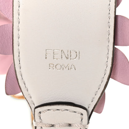 Fendi Calfskin Studded Floral Strap You White Lavender Peony 4 of 4