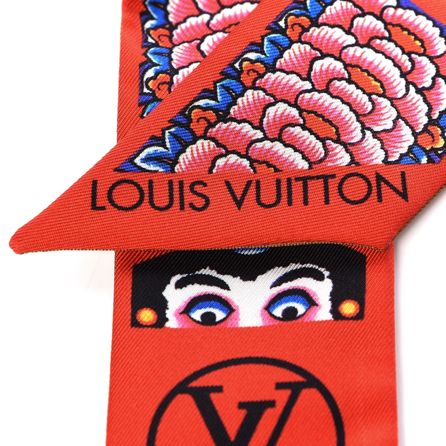Louis Vuitton Silk Monogram Kabuki Stickers BB Bandeau Rouge 4 of 4