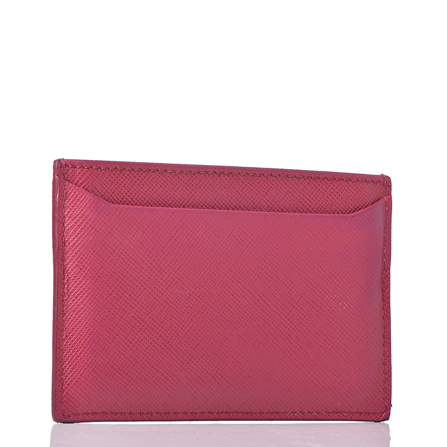 Prada Saffiano Metal Card Case Peonia 3 of 15