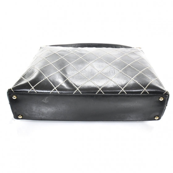 Chanel Leather Diamond Stitch Surpique Shoulder Bag Black 3 of 10