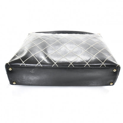Chanel Leather Diamond Stitch Surpique Shoulder Bag Black 3 of 10