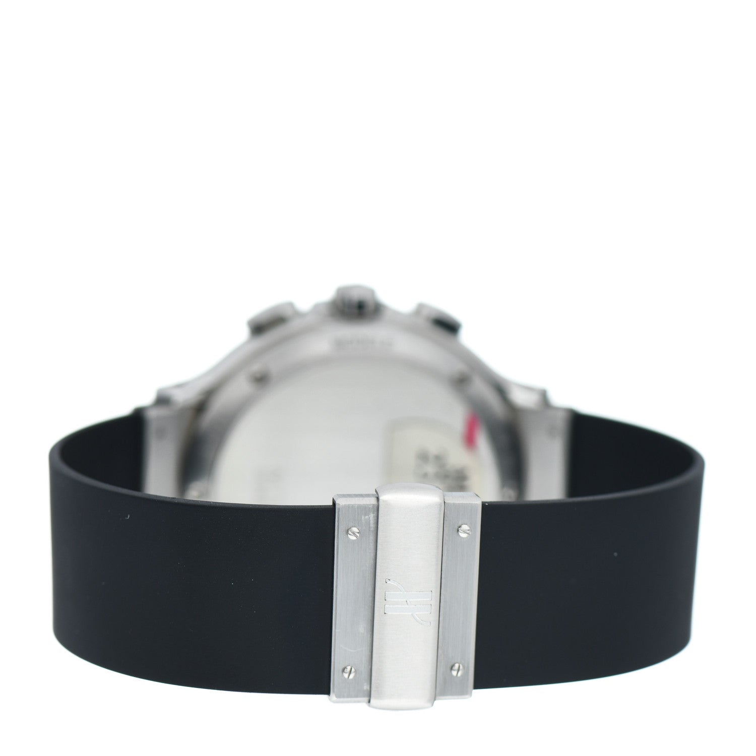 Hublot Stainless Steel Rubber Diamond Blue Mother of Pearl 37mm MDM Quartz Watch 1640.1 3 of 5