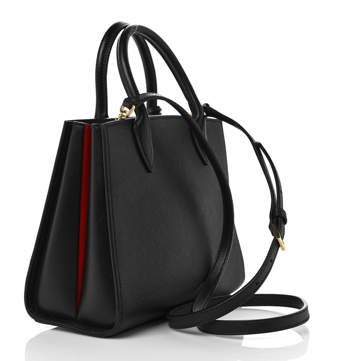 Saffiano Cuir Mini Tote Black Fuoco