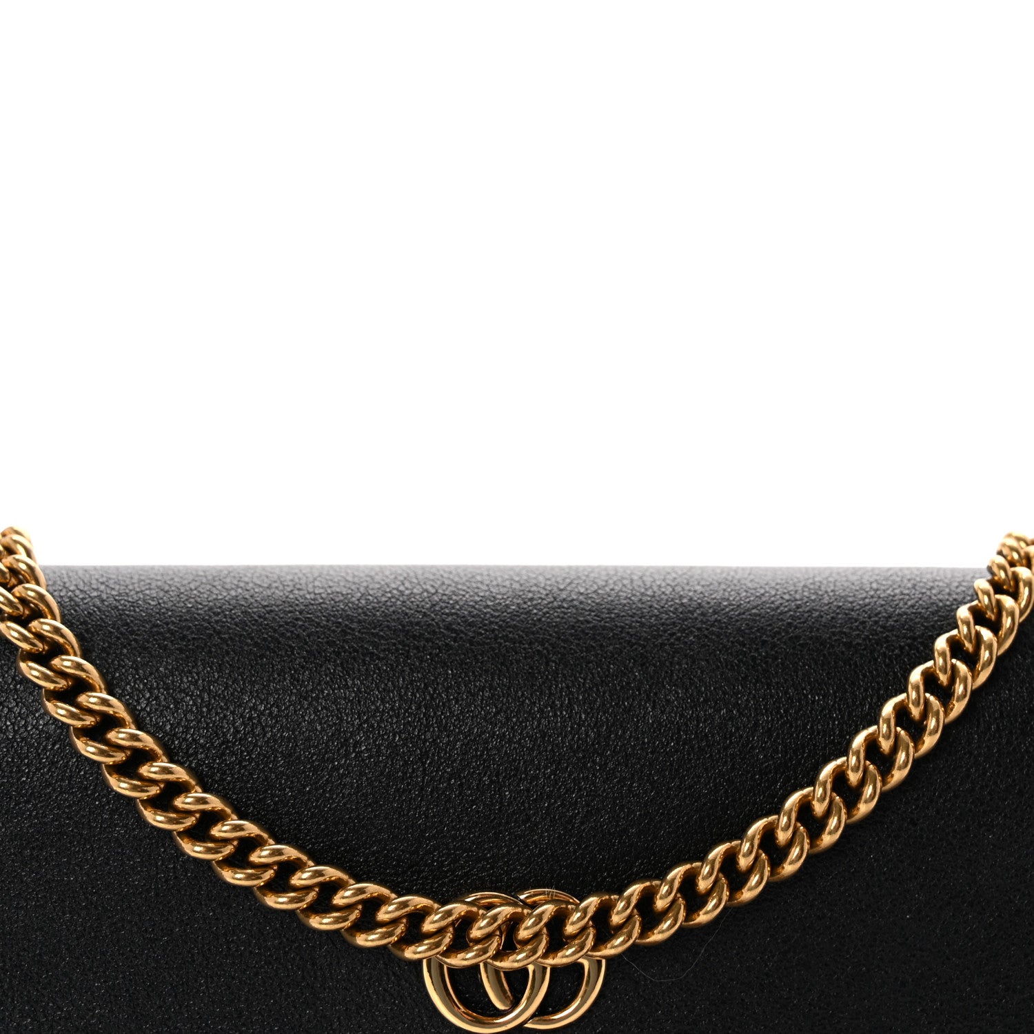 Gucci Wonka Grain Calfskin Diana Chain Wallet Black 7 of 10