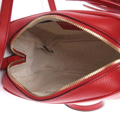 Gucci Pebbled Calfskin Small Soho Disco Bag Tabasco Red 5 of 9