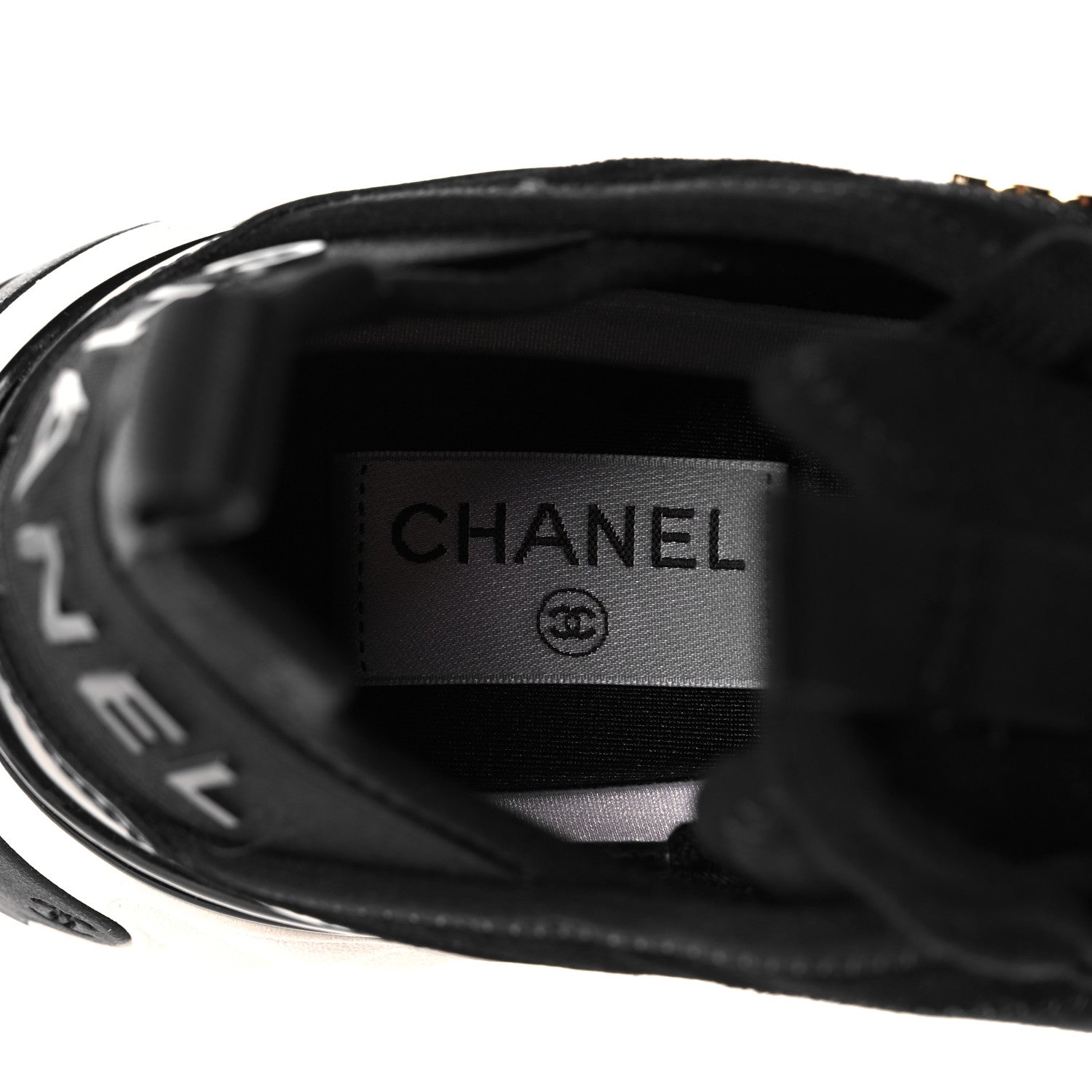 Chanel Velvet Calfskin Mixed Fibers CC Sneakers 37 Black 7 of 8