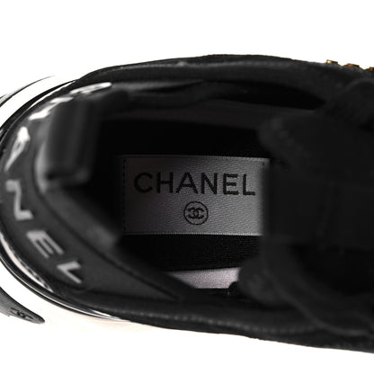 Chanel Velvet Calfskin Mixed Fibers CC Sneakers 37 Black 7 of 8