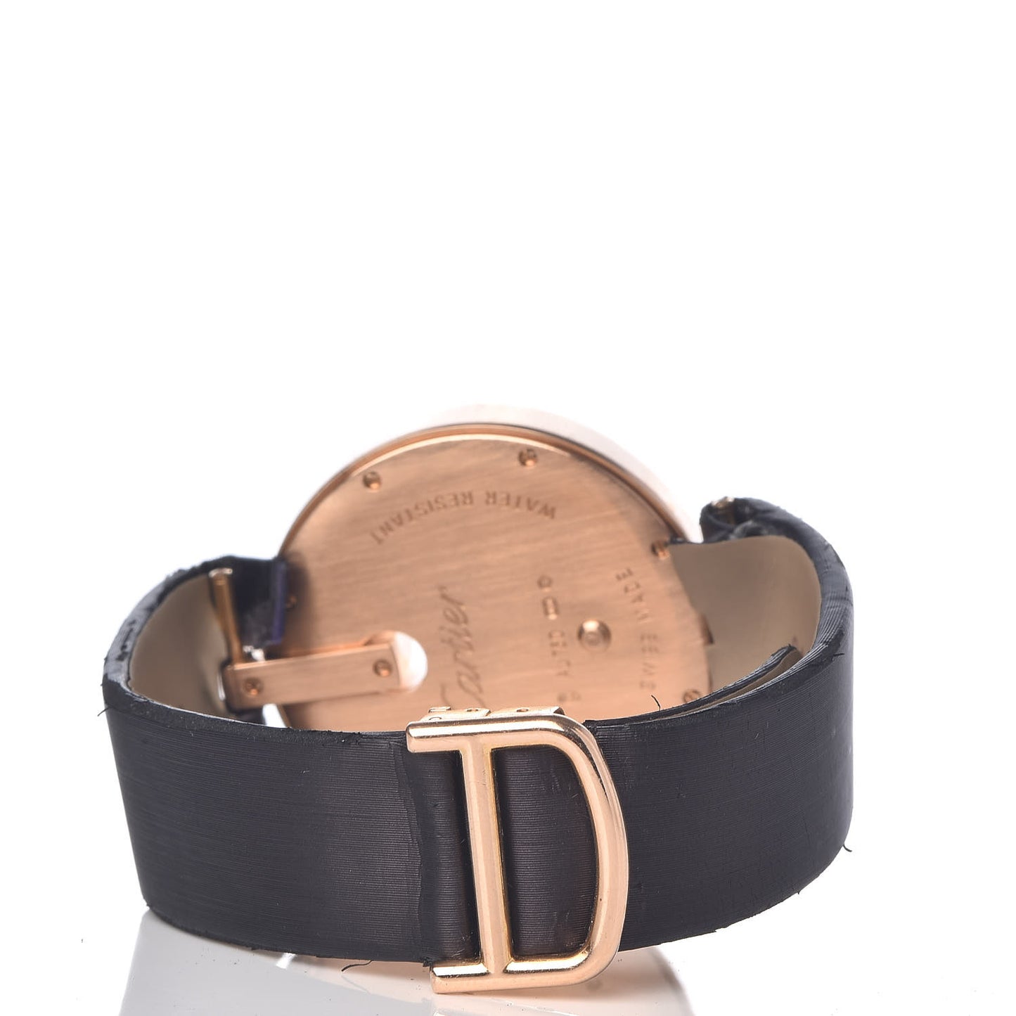 18K Pink Gold Satin Diamond Bezel 35mm Captive De Cartier Quartz Watch