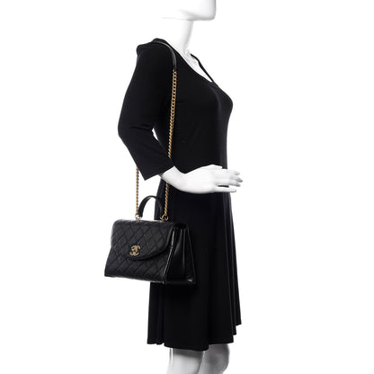 Chanel Lambskin Quilted Large Trendy Spirit Top Handle Bag Black 2 of 11