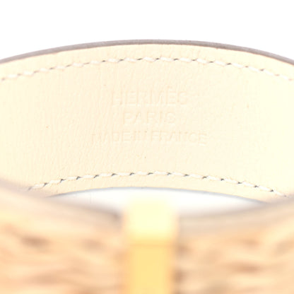 Hermes Wicker Swift Medor Picnic Earrings GM Nata 4 of 4