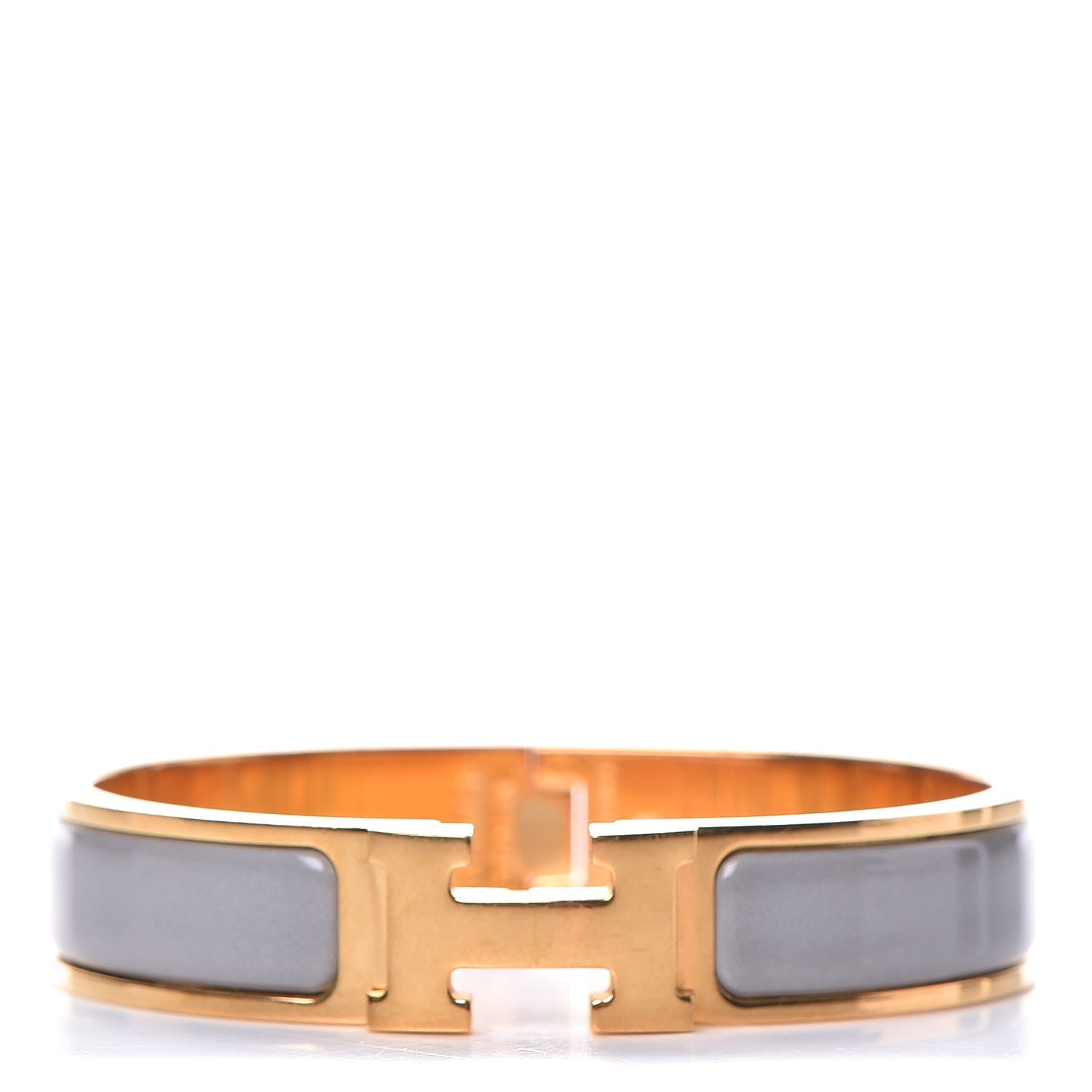 Hermes Enamel Narrow Clic Clac H Bracelet PM Gris Macadam 1 of 5