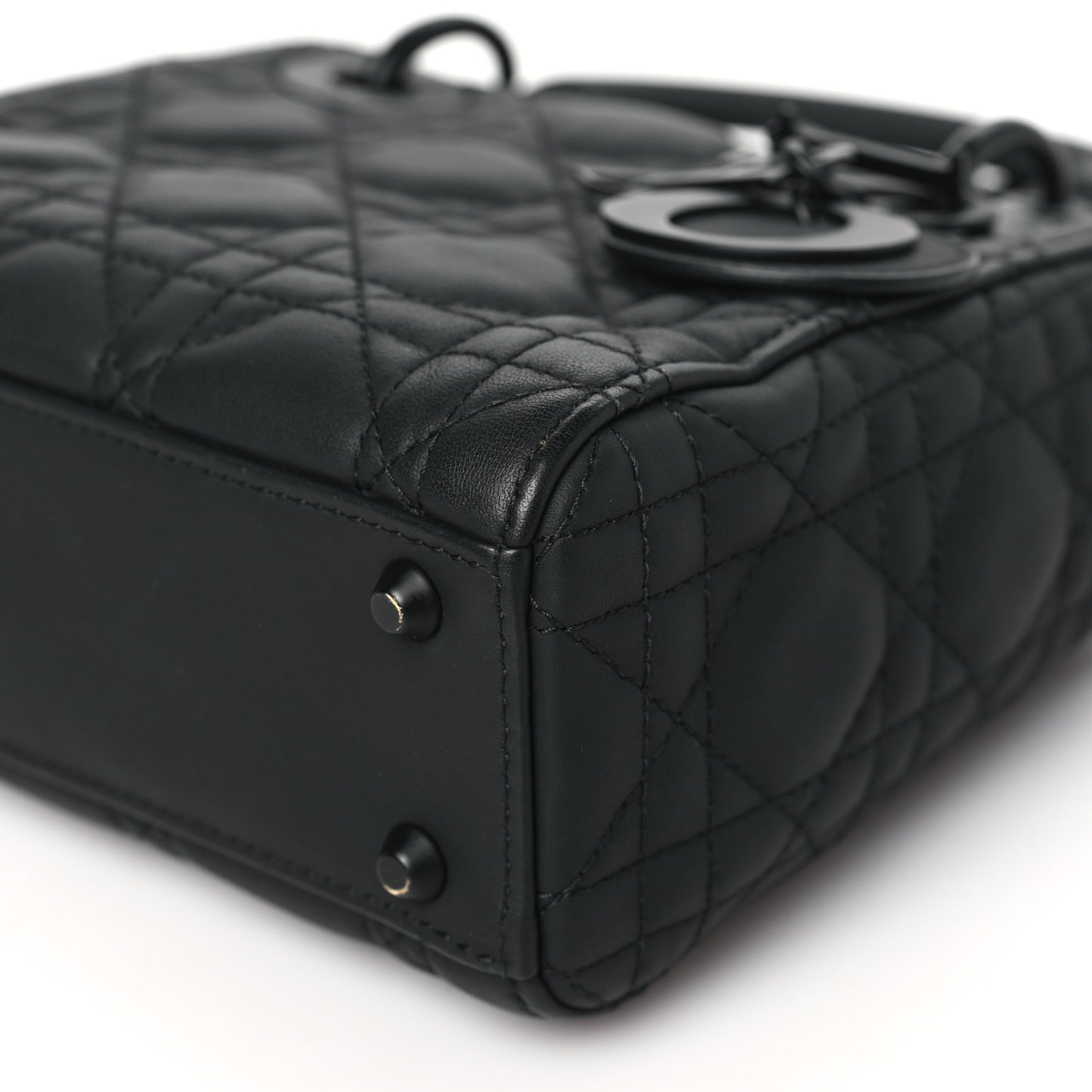 Ultra Matte Calfskin Cannage Mini Lady Dior Black