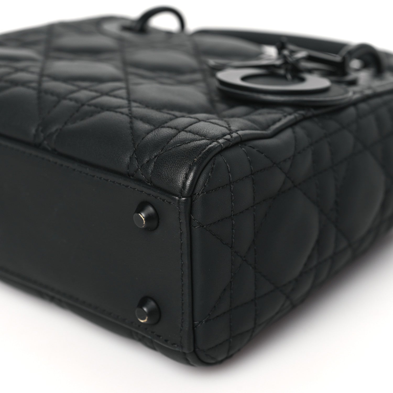 Christian Dior Ultra Matte Calfskin Cannage Mini Lady Dior Black 10 of 10